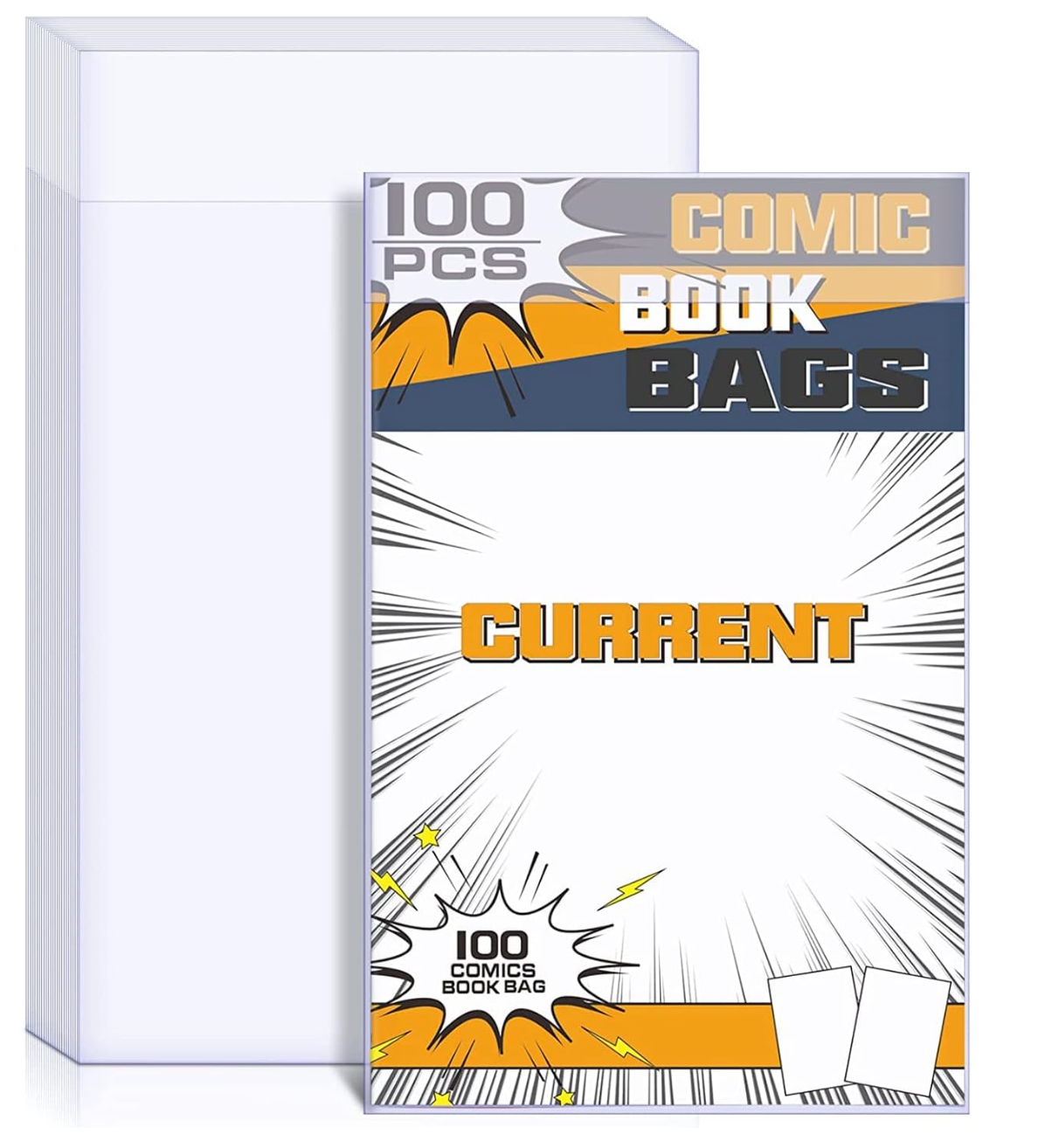 AE-CB710-100 Pc. Clear Comic Book Bags / Envelopes 7 1/8 X 10 5/8 